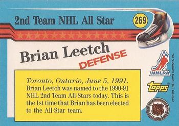 1991-92 Topps #269 Brian Leetch Back