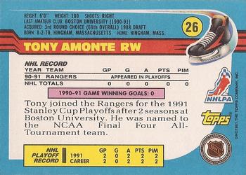 1991-92 Topps #26 Tony Amonte Back