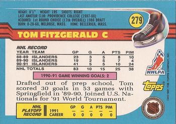1991-92 Topps #279 Tom Fitzgerald Back