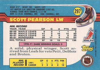 1991-92 Topps #297 Scott Pearson Back