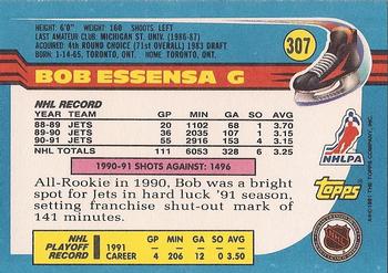 1991-92 Topps #307 Bob Essensa Back