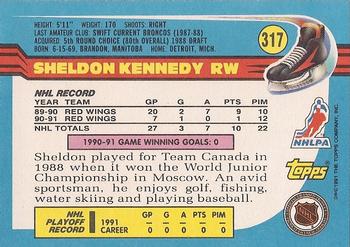 1991-92 Topps #317 Sheldon Kennedy Back