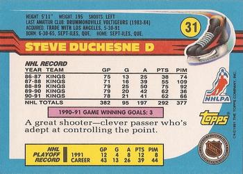 1991-92 Topps #31 Steve Duchesne Back