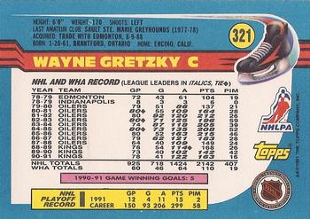 1991-92 Topps #321 Wayne Gretzky Back