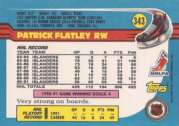 1991-92 Topps #343 Patrick Flatley Back