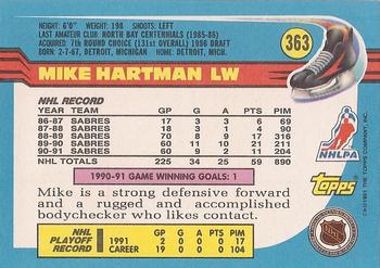 1991-92 Topps #363 Mike Hartman Back