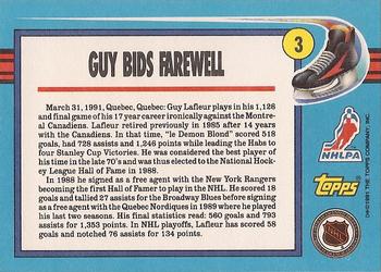 1991-92 Topps #3 Guy Lafleur Back