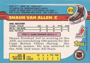 1991-92 Topps #414 Shaun Van Allen Back