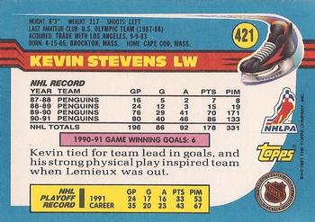 1991-92 Topps #421 Kevin Stevens Back