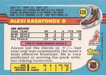 1991-92 Topps #439 Alexei Kasatonov Back