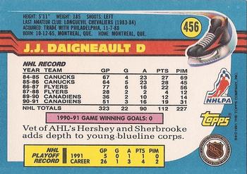 1991-92 Topps #456 J.J. Daigneault Back