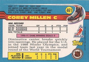 1991-92 Topps #461 Corey Millen Back