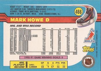 1991-92 Topps #466 Mark Howe Back