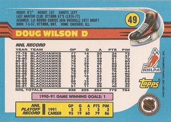 1991-92 Topps #49 Doug Wilson Back