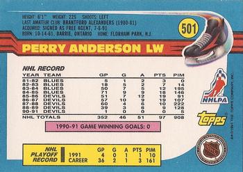 1991-92 Topps #501 Perry Anderson Back