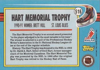 1991-92 Topps #516 Brett Hull Back