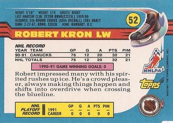 1991-92 Topps #52 Robert Kron Back