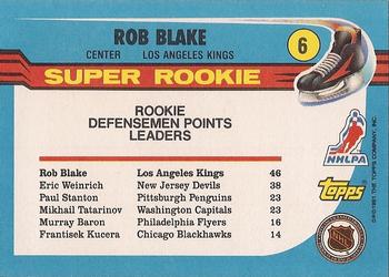 1991-92 Topps #6 Rob Blake Back
