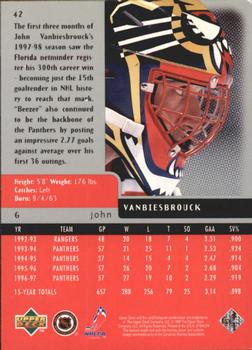 1997-98 Upper Deck Black Diamond - Double Diamond #42 John Vanbiesbrouck Back
