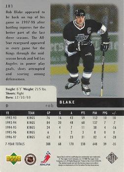 1997-98 Upper Deck Black Diamond - Double Diamond #103 Rob Blake Back