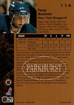 1991-92 Parkhurst #114 Tony Amonte Back