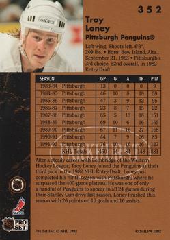 1991-92 Parkhurst #352 Troy Loney Back