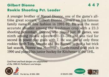 1991-92 Parkhurst #447 Gilbert Dionne Back