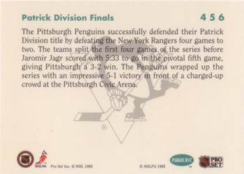 1991-92 Parkhurst #456 Pittsburgh Wins Patrick Division Back