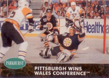 1991-92 Parkhurst #459 Pittsburgh Wins Wales Conference Front