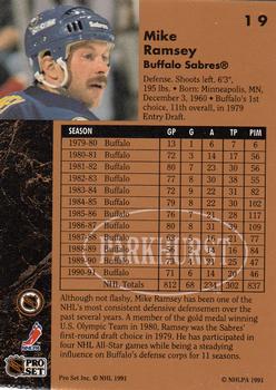1991-92 Parkhurst #19 Mike Ramsey Back