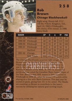 1991-92 Parkhurst #258 Rob Brown Back