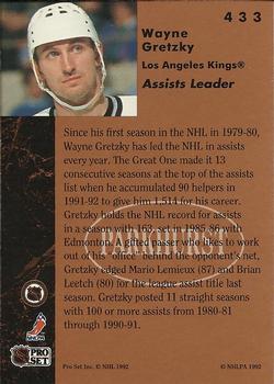 1991-92 Parkhurst #433 Wayne Gretzky Back