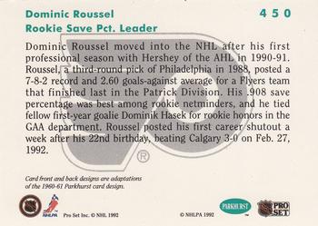 1991-92 Parkhurst #450 Dominic Roussel Back