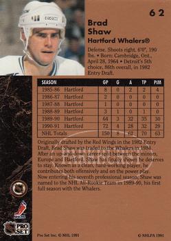 1991-92 Parkhurst #62 Brad Shaw Back