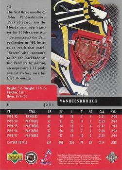 1997-98 Upper Deck Black Diamond - Triple Diamond #42 John Vanbiesbrouck Back