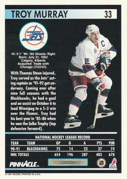 1991-92 Pinnacle #33 Troy Murray Back