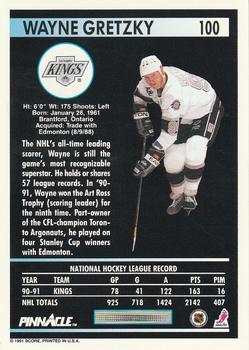 1991-92 Pinnacle #100 Wayne Gretzky Back