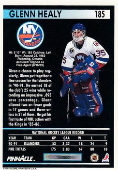 1991-92 Pinnacle #185 Glenn Healy Back