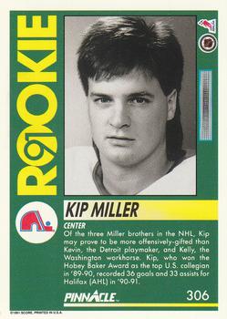 1991-92 Pinnacle #306 Kip Miller Back