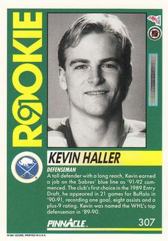 1991-92 Pinnacle #307 Kevin Haller Back