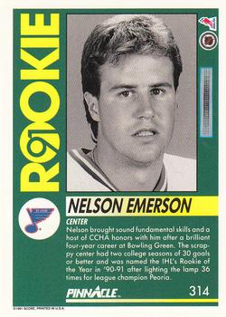 1991-92 Pinnacle #314 Nelson Emerson Back