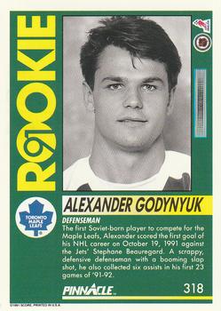 1991-92 Pinnacle #318 Alexander Godynyuk Back