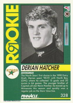 1991-92 Pinnacle #328 Derian Hatcher Back