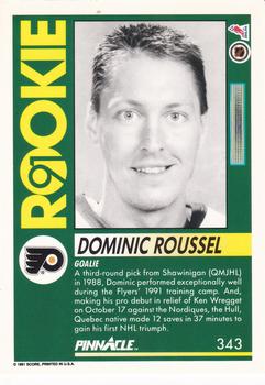 1991-92 Pinnacle #343 Dominic Roussel Back