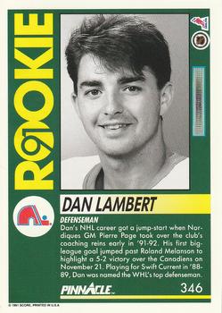 1991-92 Pinnacle #346 Dan Lambert Back