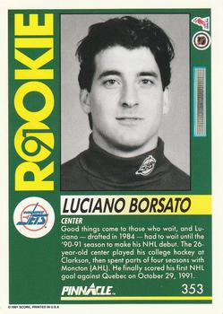 1991-92 Pinnacle #353 Luciano Borsato Back
