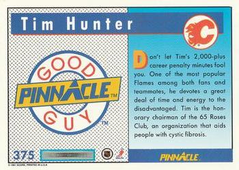 1991-92 Pinnacle #375 Tim Hunter Back