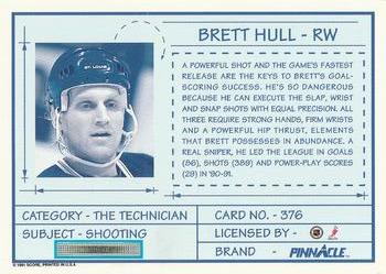 1991-92 Pinnacle #376 Brett Hull Back