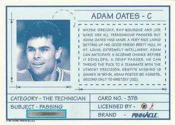 1991-92 Pinnacle #378 Adam Oates Back