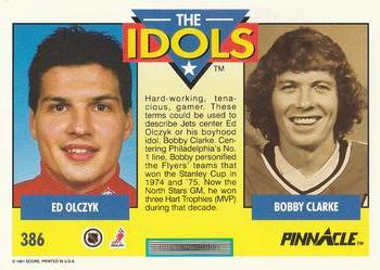 1991-92 Pinnacle #386 Ed Olczyk / Bobby Clarke Back